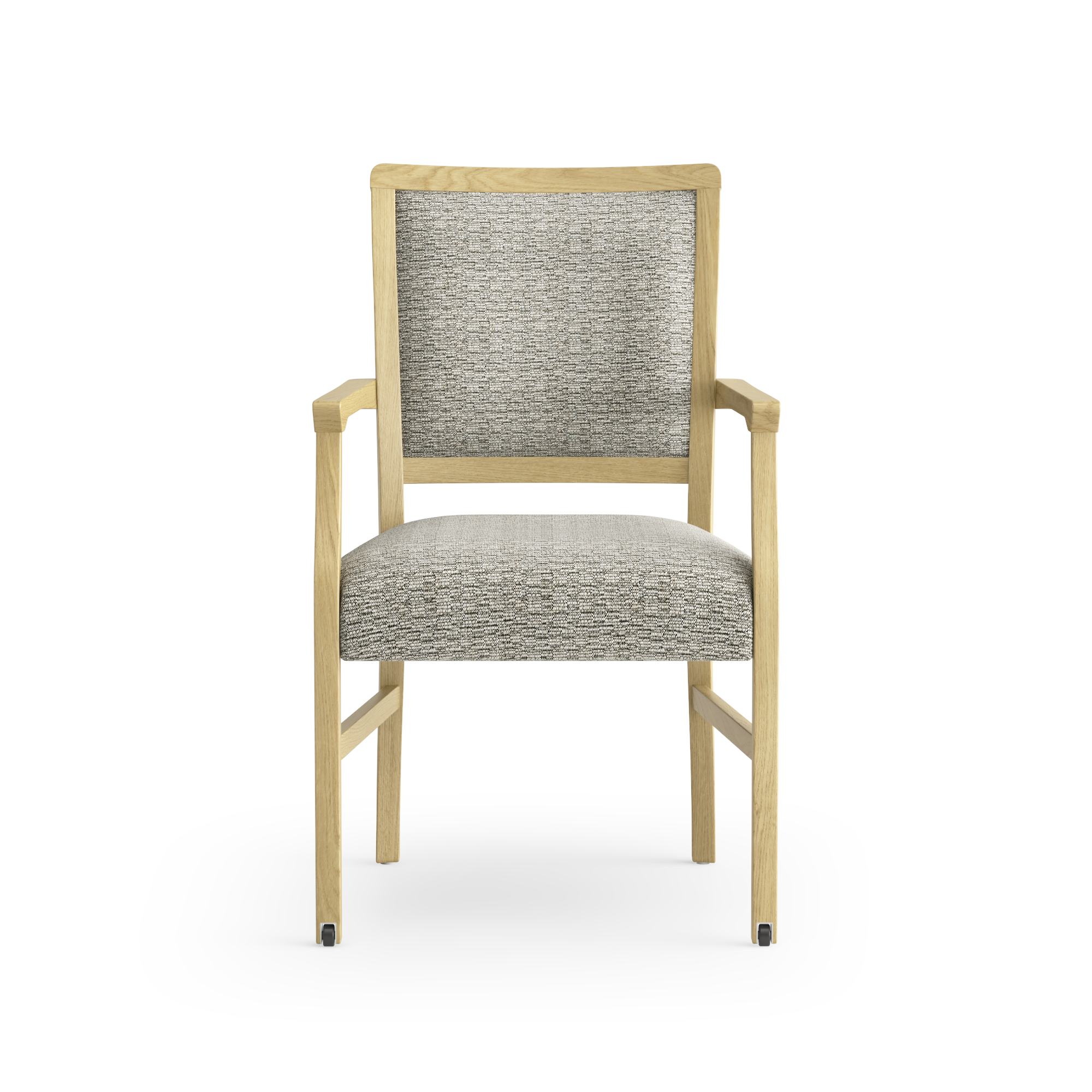 Aged Care Dining Diana Arm Chair - wrapped seat - with castors, front view